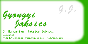 gyongyi jaksics business card